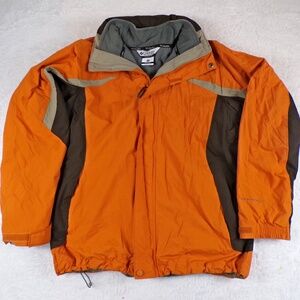 Columbia Interchange Jacket Womens M Orange 3 in 1 Winter Coat Ski & Fleece